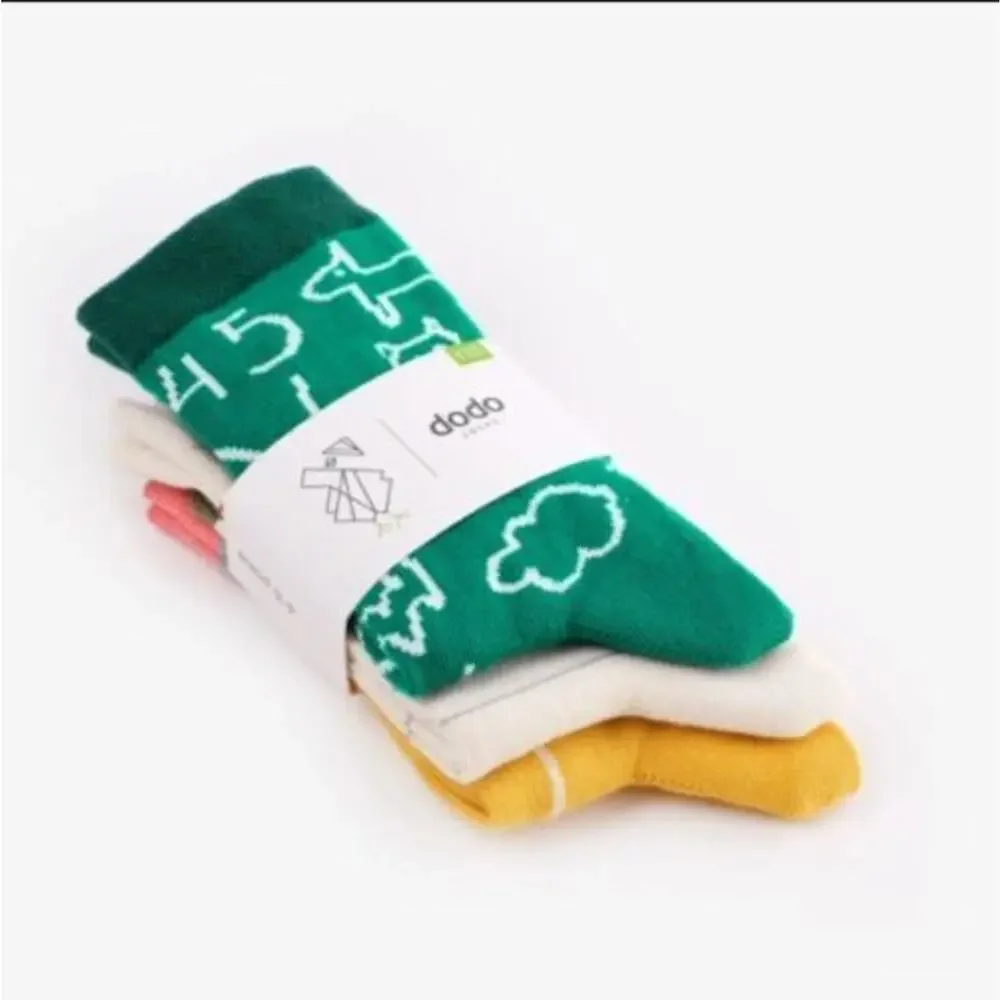 Dodo Toddler Unisex Cotton Back to school 3-pk Crew Socks Kids Size 2-3 years